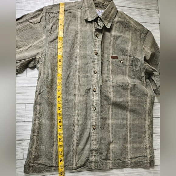 Carhartt Short Sleeve Cotton Utility Work Shirt in Sage Green Stripe Size Medium - Picture 9 of 10